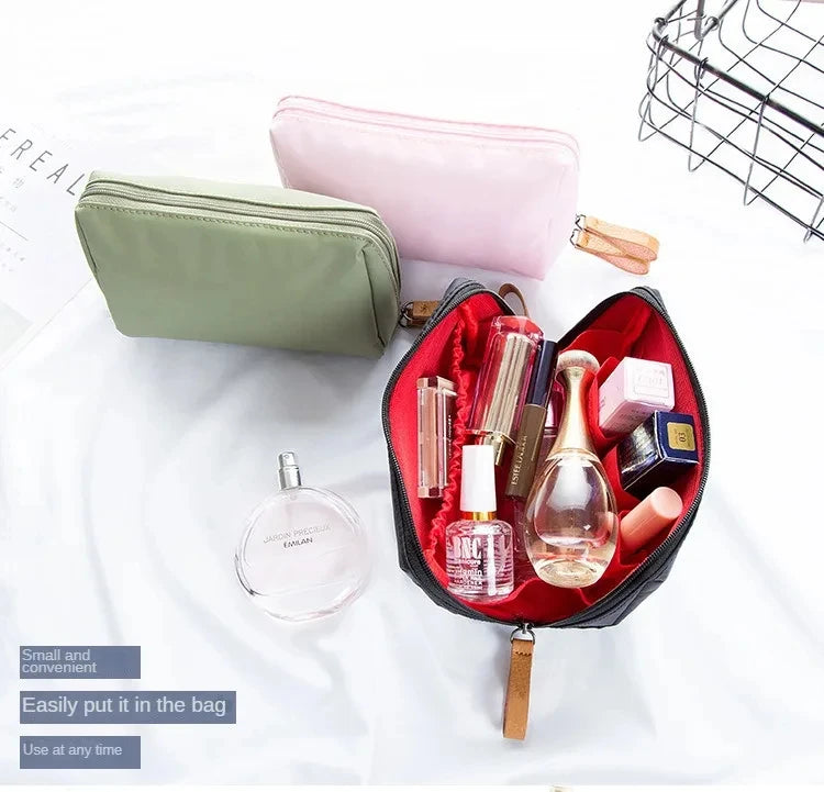 2024 New Women Cosmetic Bag Solid Color Korean Style Makeup Bag Pouch Toiletry Bag Waterproof Makeup Organizer Case Luxury Bag