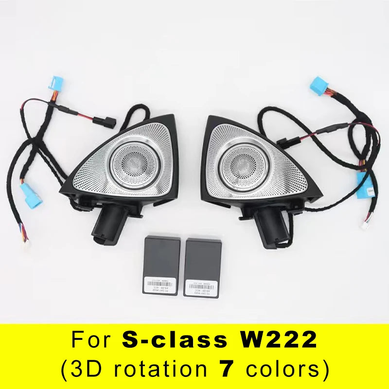 Car Ambient Light  For Mercedes-Benz C-Class E-Class S-Class GLC 64 Colors 3D Rotating Tweeter Luminous Speaker Car Accessories