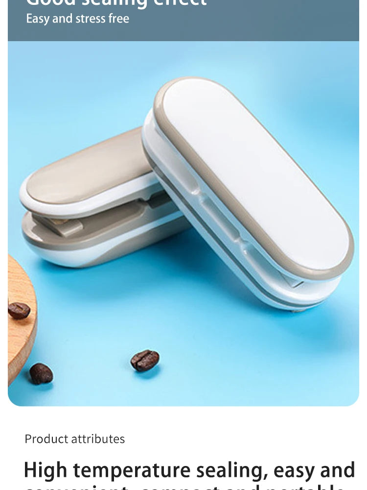 1 Pack Sealing Machine Mini Portable Sealing Clip Hand Pressure Heat Sealing Machine Food Fruit Snacks Preservation Small Tools