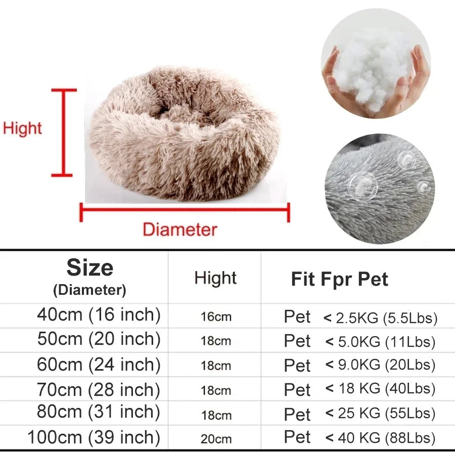 Cats Bed House Donut Round Sofa Supplies Winter Pet Accessories Warm Products Cushions Basket Kitten Mat for Cat Dog Beds