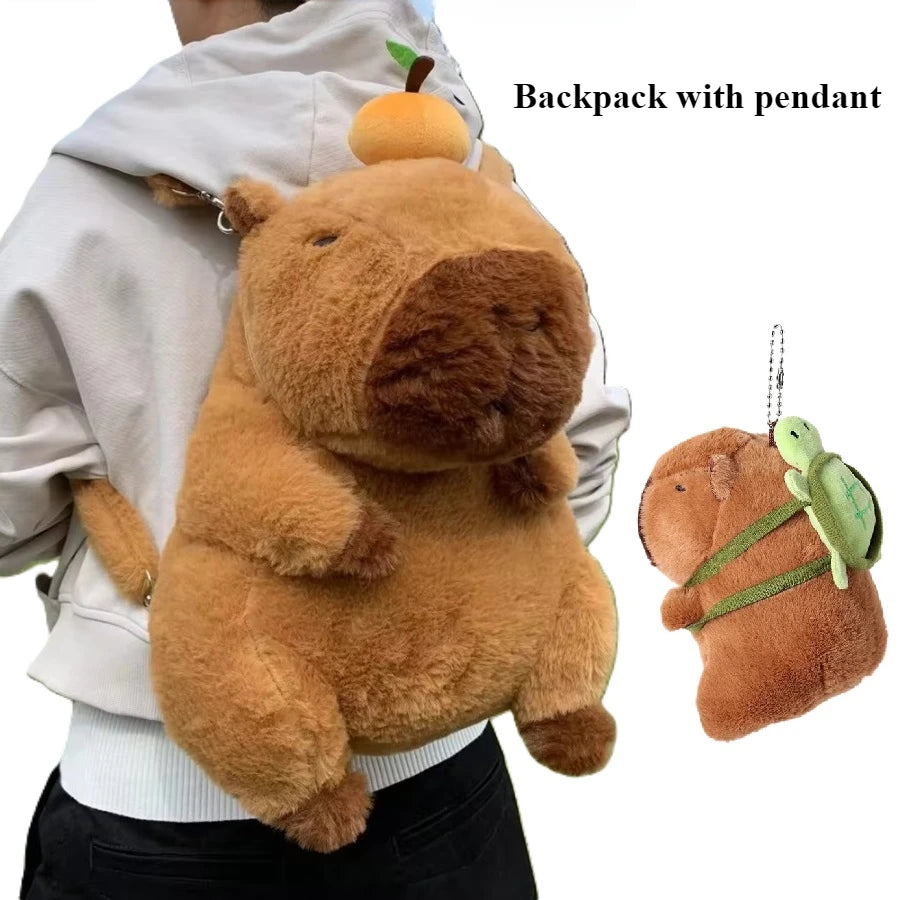 Capybara Plush Backpack Kawaii Fashion Plushie Doll Fur Bag Children's Bag Shoulder Bag Mini Knapsack Bags Gifts For Girlfriend