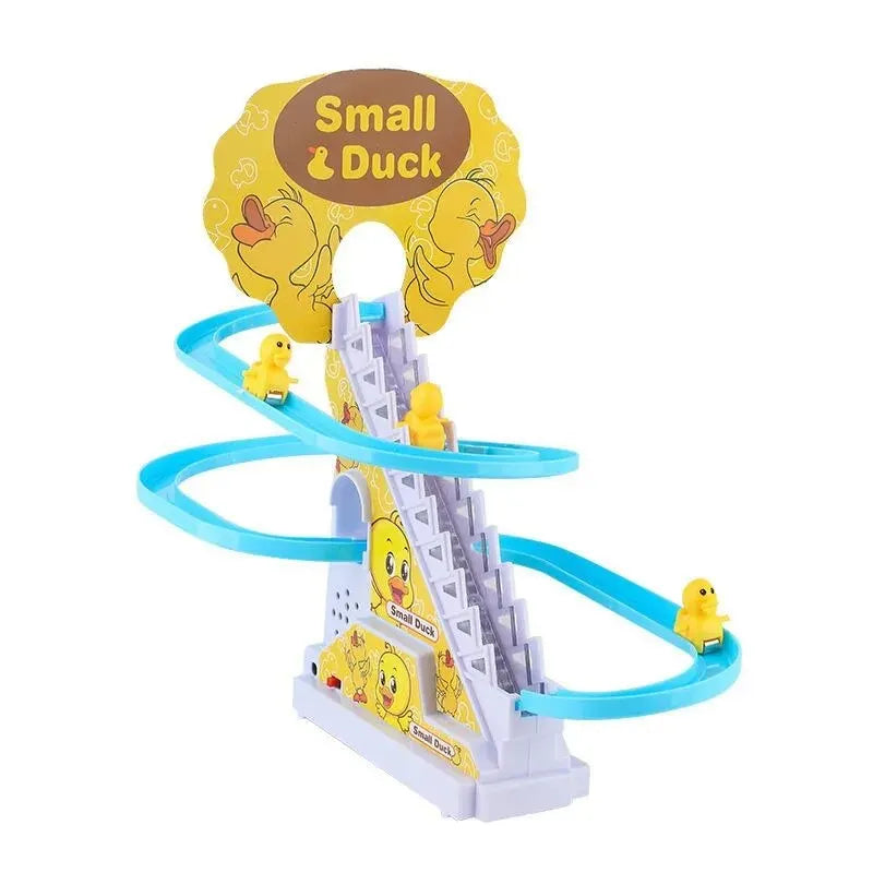 Audible and Visual Little Duck Climbing Stairs, CHILDREN'S Electric Track, Music Little Yellow Duck Sliding Slide