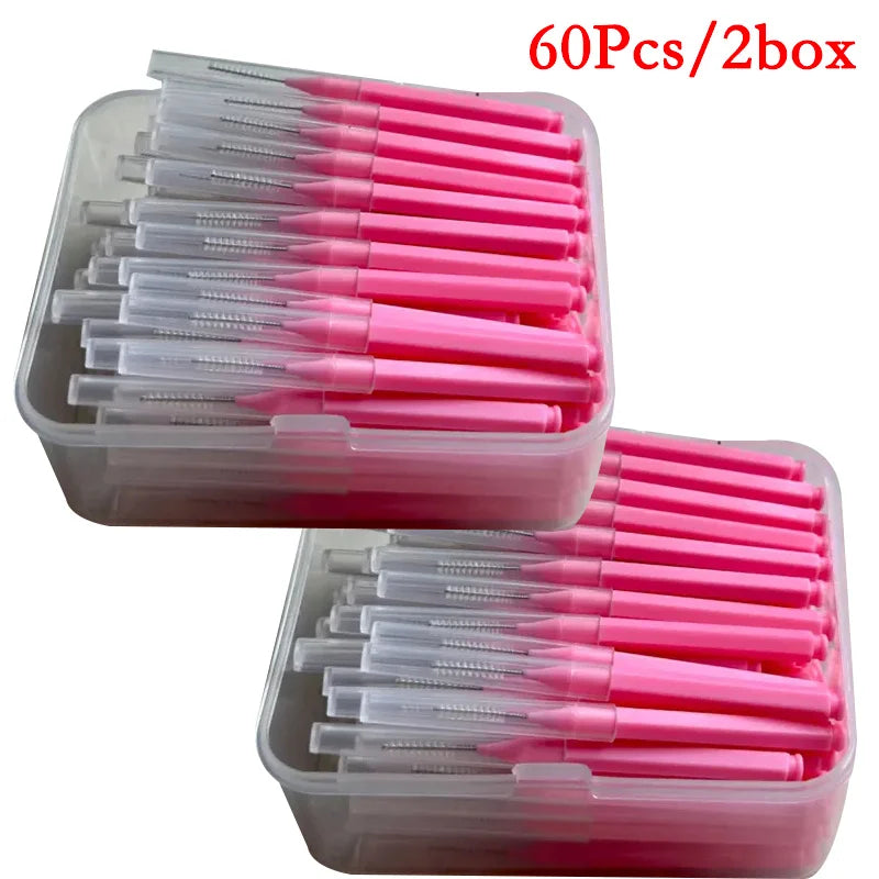 30/60/120Pcs Interdental Brushes Health Care Tooth Escova Interdental Cleaners Orthodontic Dental Teeth Brush Oral Hygiene Tool