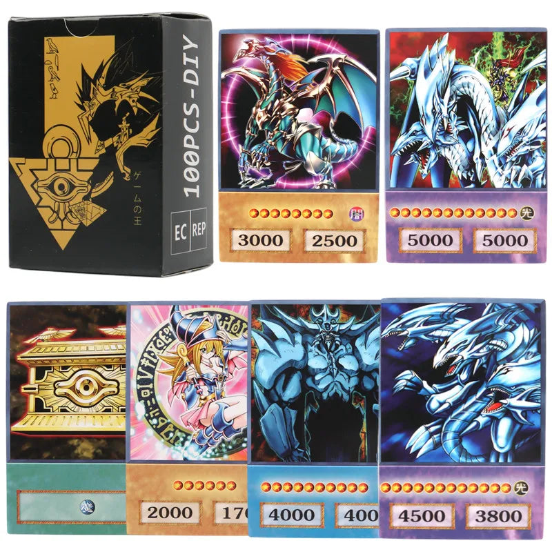 66-148PCS Yugioh Cards with Tin Box Yu Gi Oh Card English Holographic Golden Letter Duel Links Game Card Blue Eyes Exodia