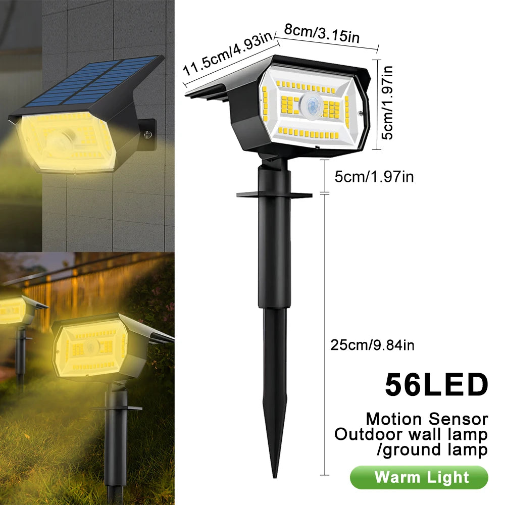 72/68 LED Solar Landscape Lights Outdoor IP65 Waterproof Solar Light with 3 Modes Solar Garden Spotlight for Yard Lawn Walkway