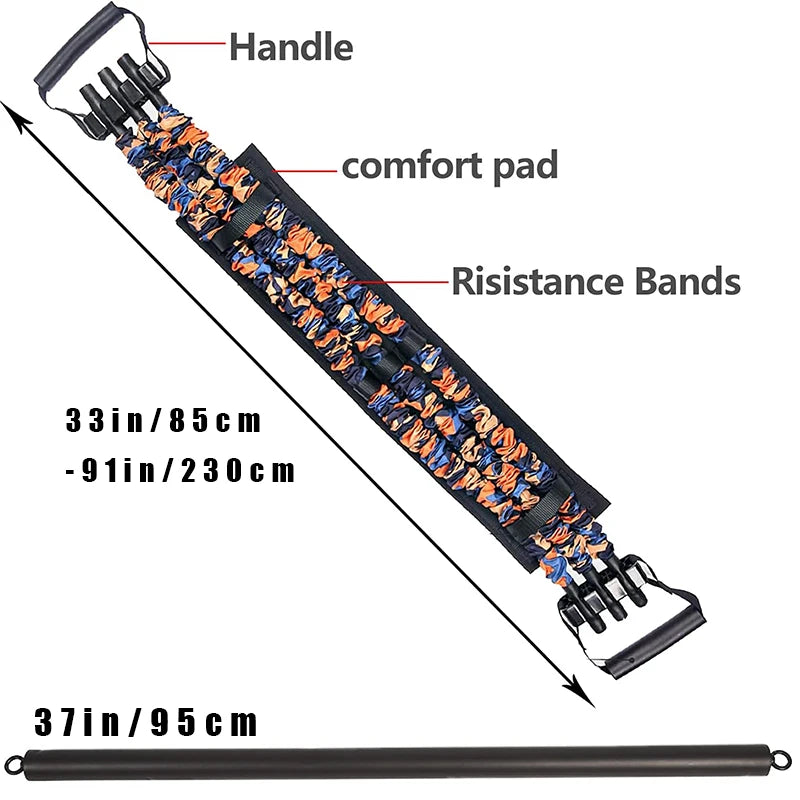 Adjustable Bench Press Bands Set Fitness Bar Push Up Resistance Band Chest Exercise Elastic Rope Arm Expander Home Gym Equipment