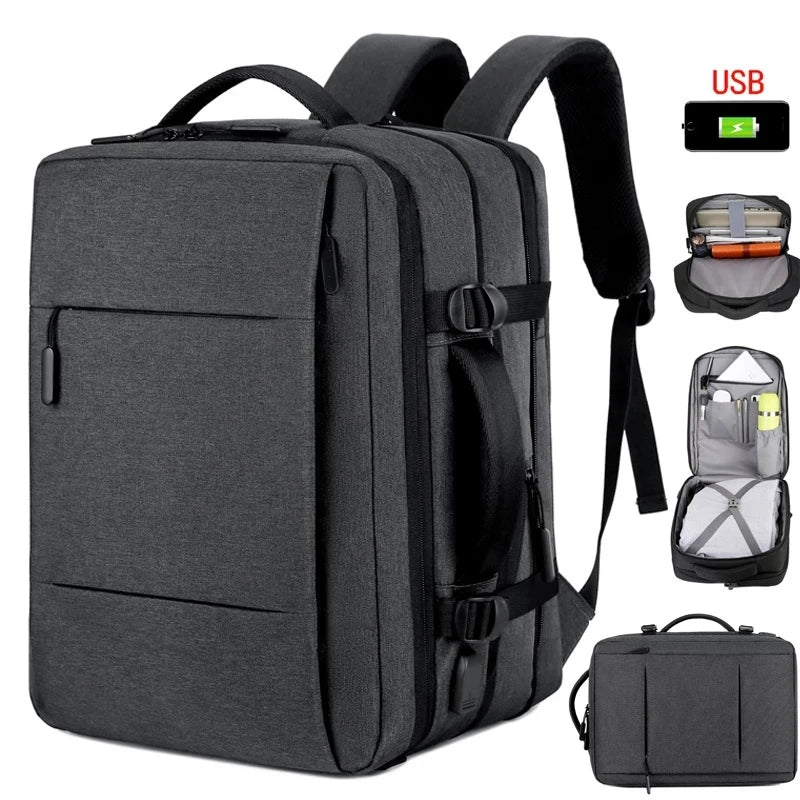 Classic Travel Backpack Men Business Backpack School Expandable USB Bag Large Capacity Laptop Waterproof Fashion Backpack