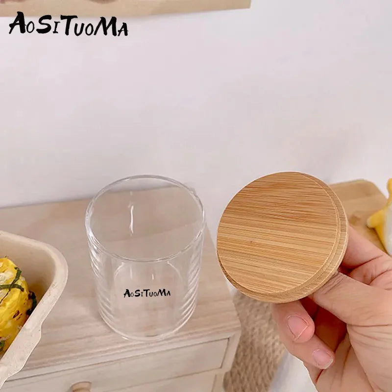 1pc High Appearance Level Transparent Cotton Swab Can Dustproof Storage Box Household Desktop Circular Storage Tank