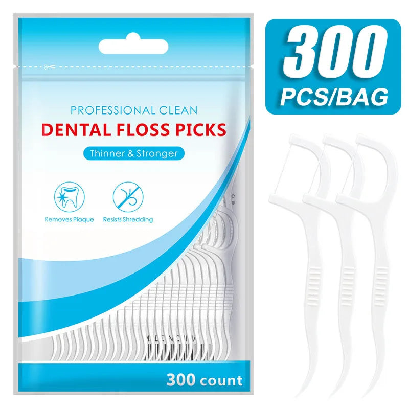 600/PCS Floss Family Pack Ultra-fine Toothpick Disposable Flat Floss Portable Portable Flossing Double Head Use Oral Hygiene Car