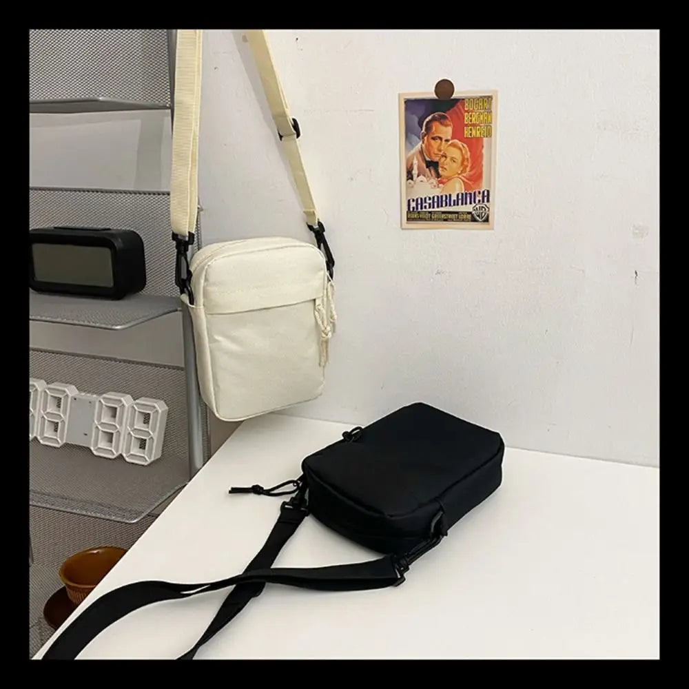 Black White Khaki Crossbody Bags High Quality Oxford Cloth Long Shoulder Strap Tote Bag Minimalists Shoulder Bag Men Women