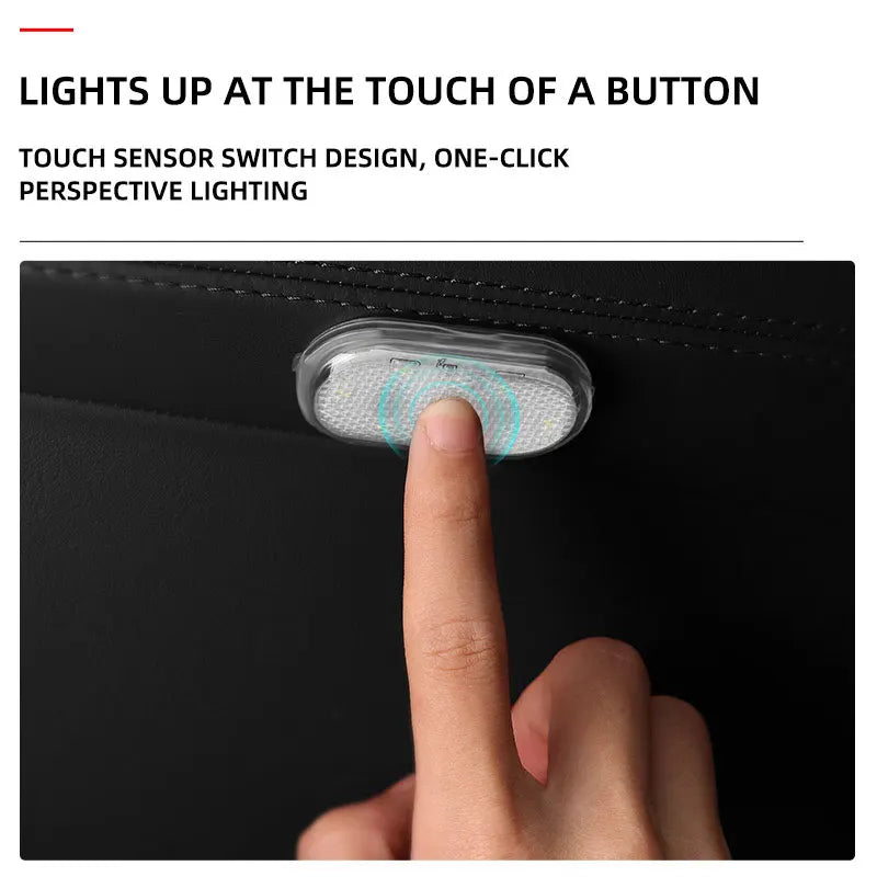 Car Interior Dome Light Finger Touch Sensor Mini LED Reading Lamp Car Roof Magnets USB Charging Atmosphere Lamp