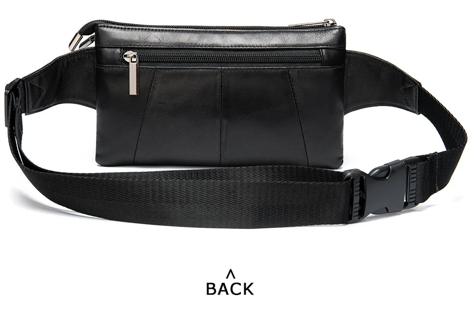 Casual Men's Waist Bag Real Goat Leather For Men Male Fanny Pack Designer Luxury Brand Bag Belt Men Chest/hip Bags Sling Pack