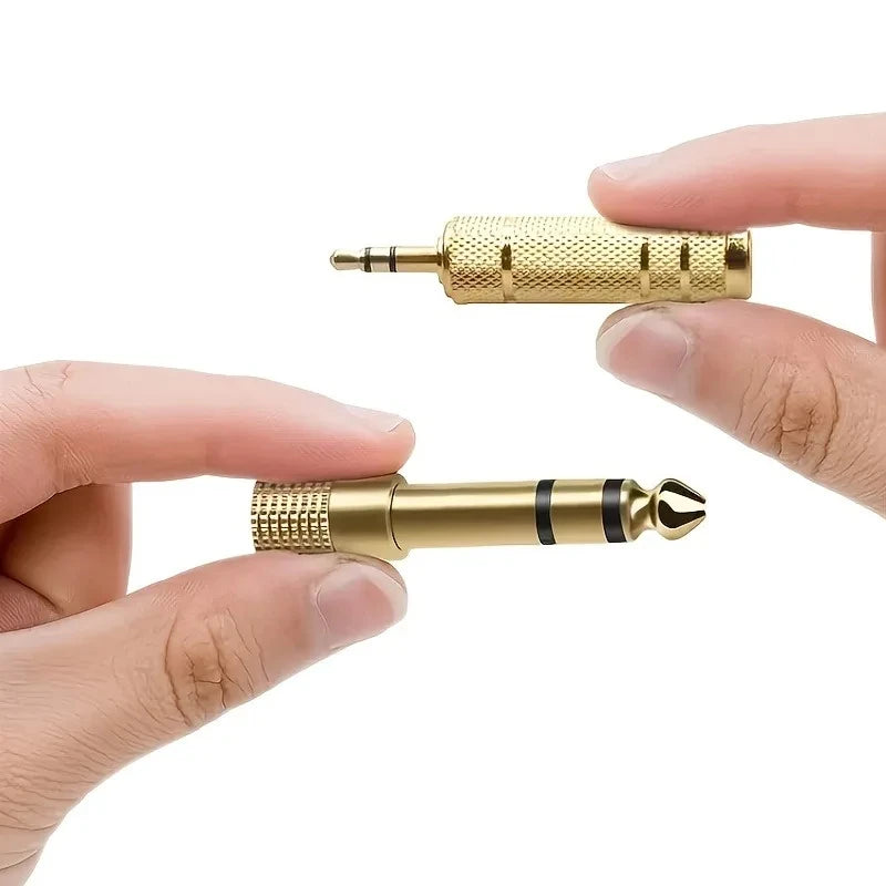 2-Pack 6.5mm to 3.5mm and 3.5mm to 6.5mm Audio Adapter Set 1/4-inch to 1/8-inch and 1/8-inch to 1/4-inch Suitable for Headphone