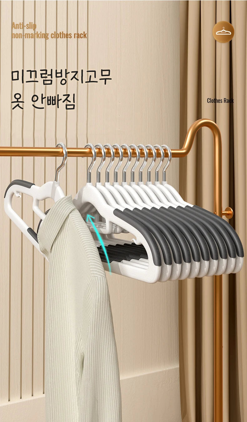 10PCS Clothes Hanging Household Hangers Non-slip Dormitory Bedroom Special Storage Clothes Hanging No Trace