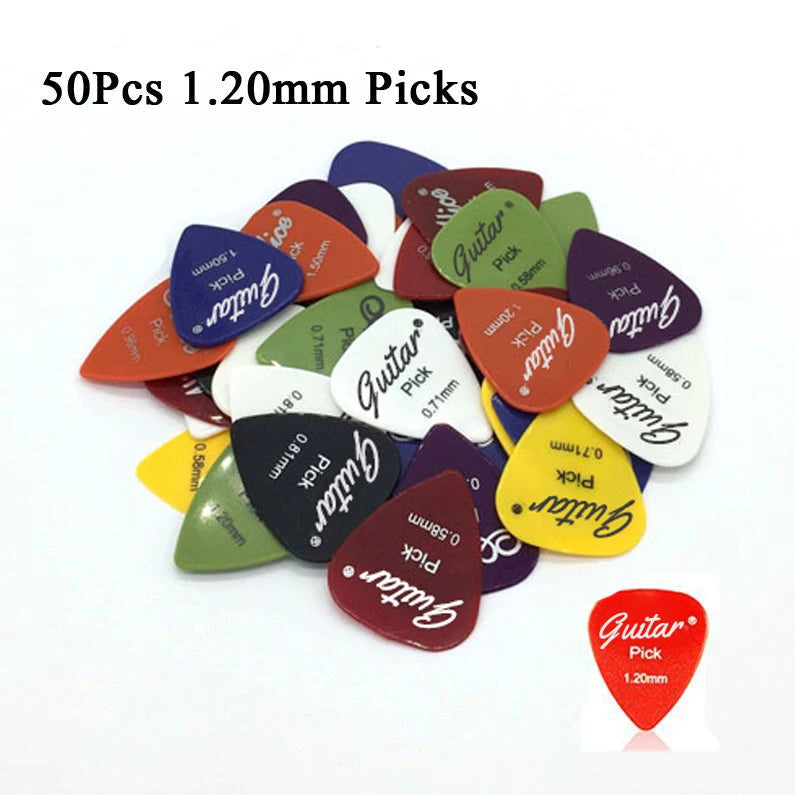 50Pcs/Set Electric Guitar Pick Acoustic Music Picks Plectrum 0.58/0.71/0.81/0.96/1.20/1.50mm Thickness Guitar Accessories GYH