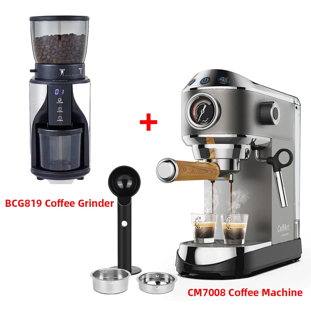 BioloMix 20 Bar Semi Automatic Coffee Machine, with Milk Steam Frother Wand,for Espresso,Cappuccino,Latte and Mocha