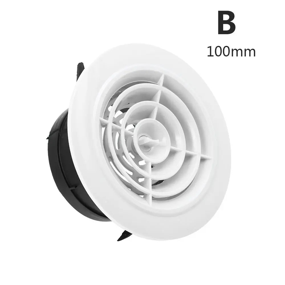 Adjustable Air Ventilation Cover Round Ducting Ceiling Wall Hole Abs Air Vent Grille Louver Kitchen Bath Air Outlet Fresh System