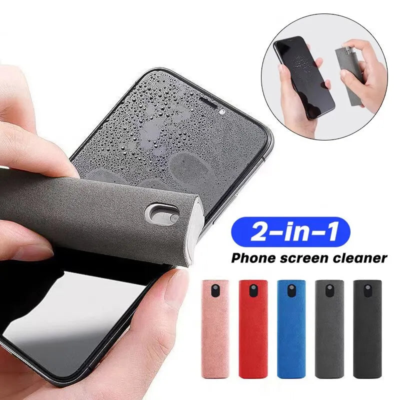 2in1 Microfiber Screen Cleaner Spray Bottle Set Mobile Phone Ipad Computer Microfiber Cloth Wipe Iphone Cleaning Glasses Wipes