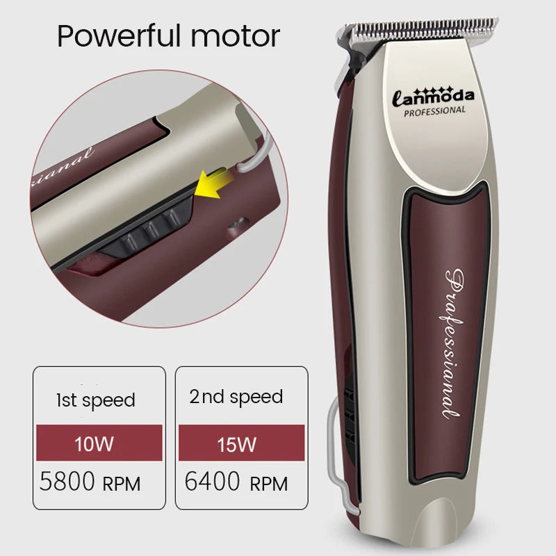 Bald Hair Clipper Professional Electric Barber Salon Detailer Trimmer for Man Rechargeable Cutter Machine Beard Shavers Razors