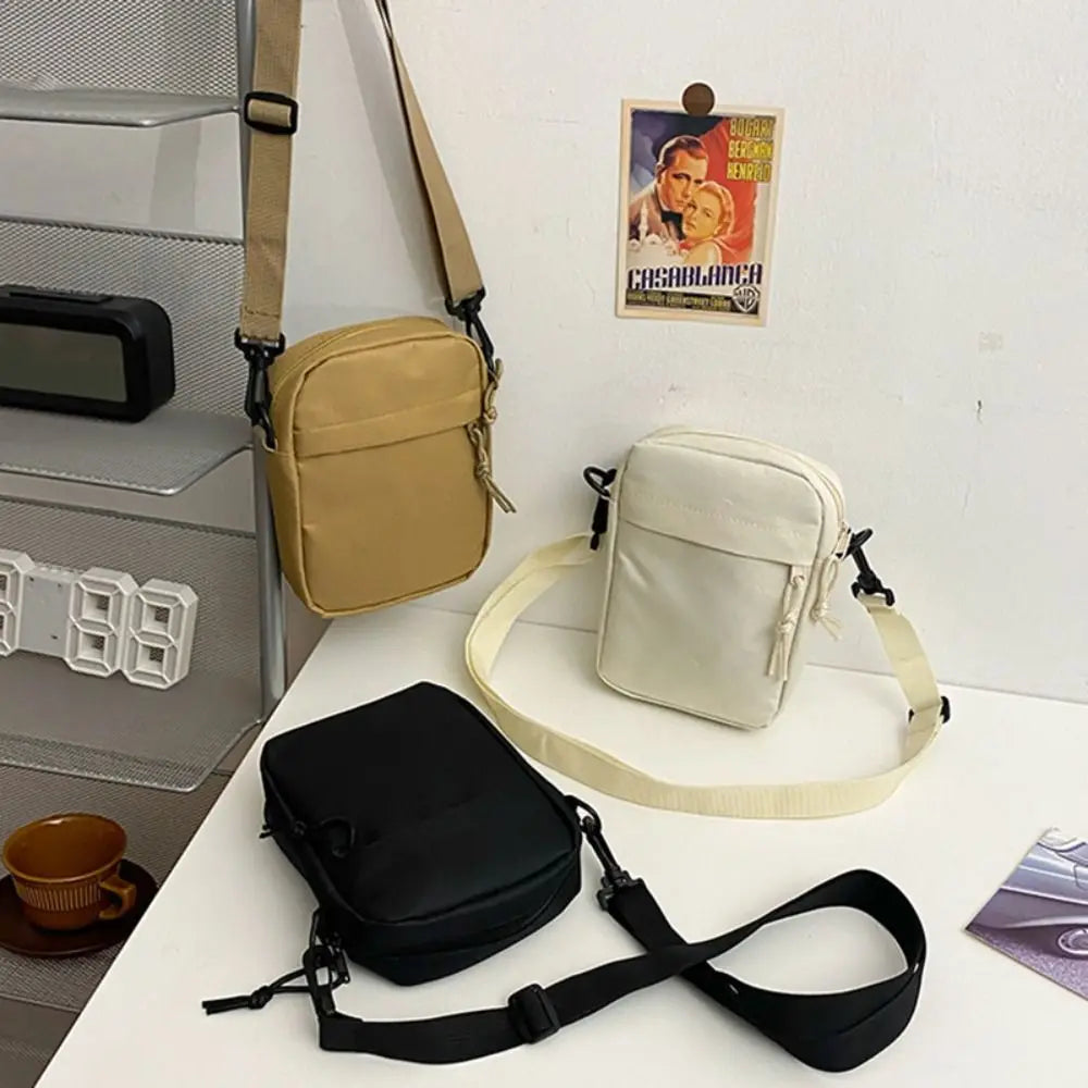 Black White Khaki Crossbody Bags High Quality Oxford Cloth Long Shoulder Strap Tote Bag Minimalists Shoulder Bag Men Women