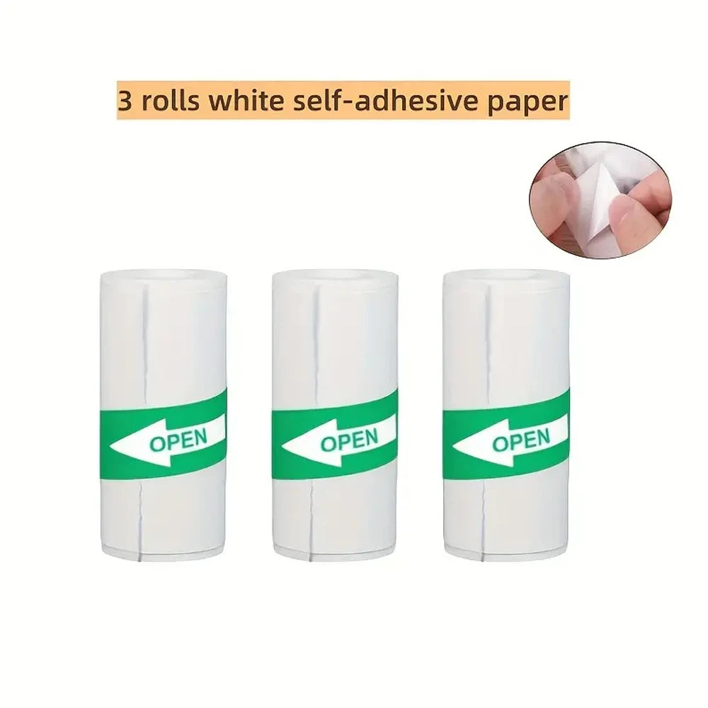 3 Rolls of Mini Printer Paper, Thermal Paper, Printable Stickers for Pocket Thermal Printers