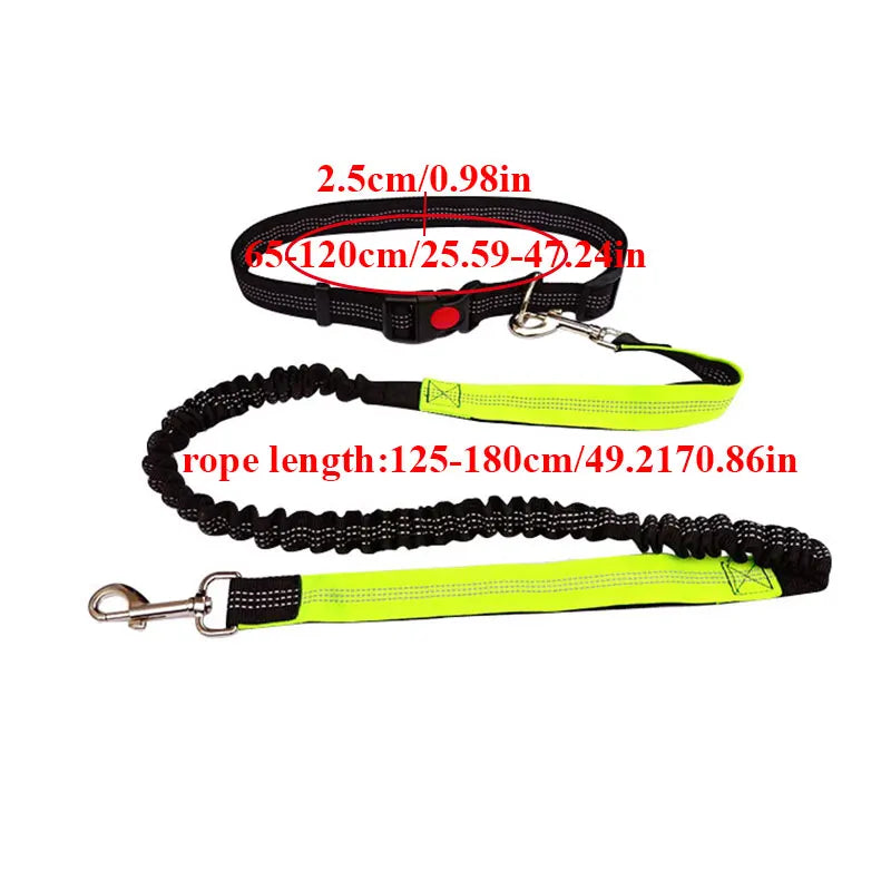 Adjustable Hand Free Dog Leash for Dog Pet Walking Running Jogging Dog leashes Waist Belt Chest Strap Traction Rope pet collars