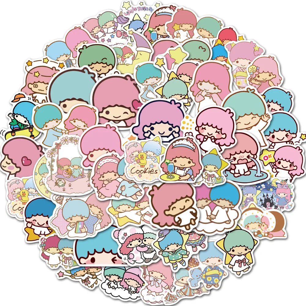 50pcs Stickers Cute Cinnamoroll Kuromi My Melody Sticker For Laptop Phone Case Girls Sanrio My Melody Anime Stickers Kids Toys