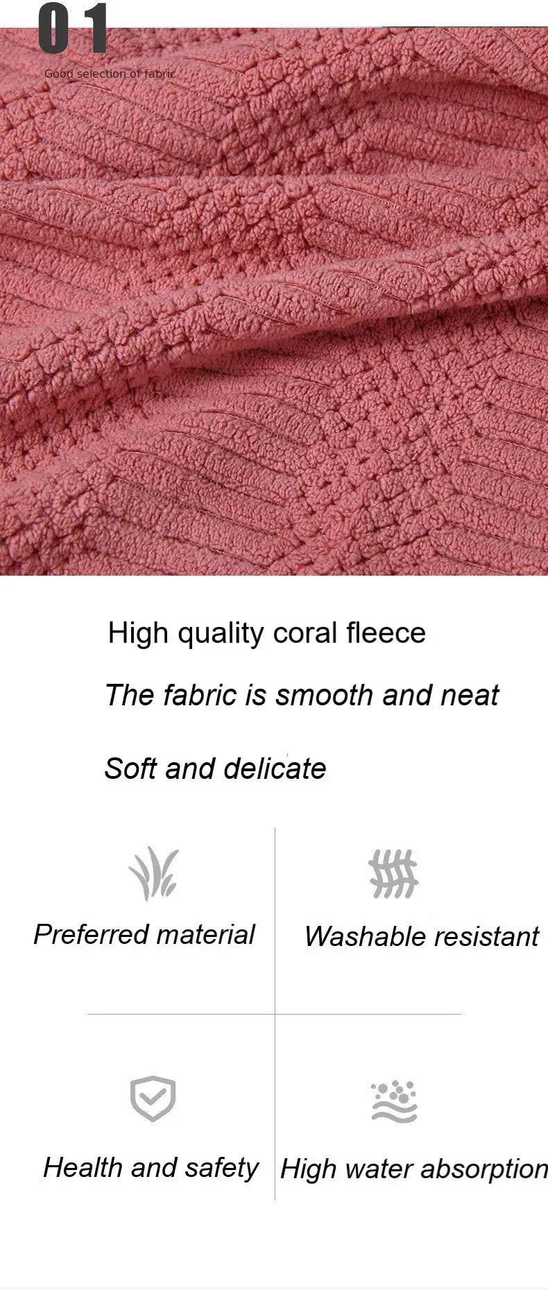 1pc Striped Coral Velvet Hand Towels, Soft Quick Drying Towel, Absorbent Hand Towel For Bathroom