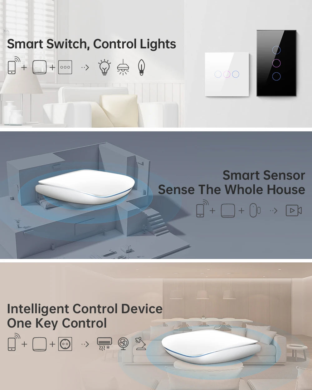 AVATTO Tuya ZigBee3.0/BLE Smart Gateway Hub Multi-model Smart Home Bridge Wireless Remote Controller Work With Alexa Google Home