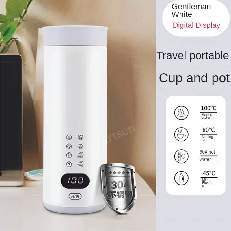 400ml Smart Electric Hot Water Cup Portable Travel Heating Cup Office Temperature Adjust kettle With Digital Display Cup 300W