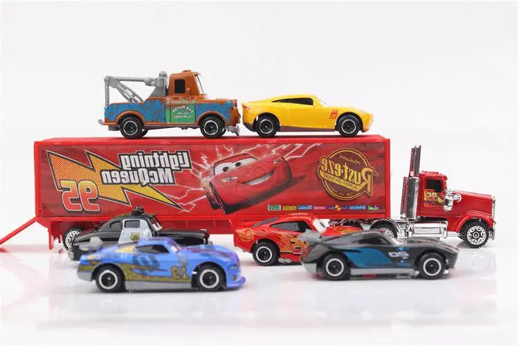 6-7pcs/Set Disney Pixar Car 3 Lightning Mcqueen Uncle Truck Jackson Storm 1:55 Diecast PVC Car Model Toys Kids Boy Xmas Kid Gift