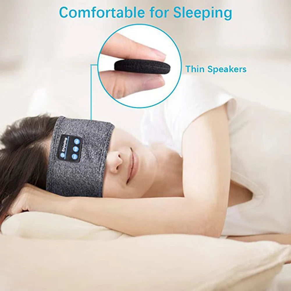 Comfortable Bluetooth-compatible5.0 Earphone Sleeping Band Headphone Music Eye Mask Soft Elastic Wireless Sport Headband Headset