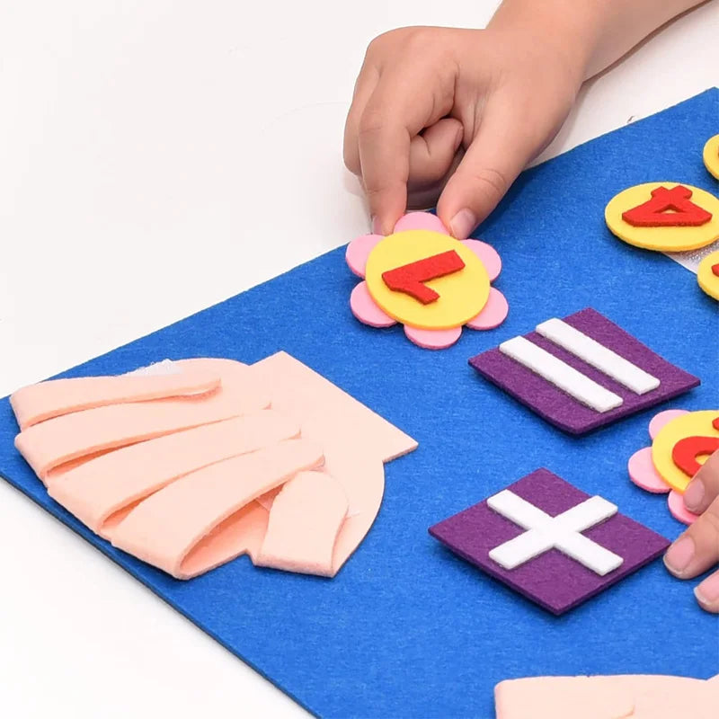 2PCS Kindergarten Felt Finger Math Busy Board Montessori Educational Learning Kids Toy Preschool Manipulatives for Classroom