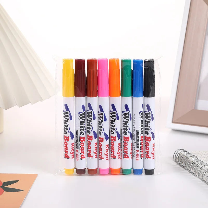 8/12 Colors Magical Water Floating Student Painting Brush  Whiteboard Markers Pen Suspension Kids Educational Painting Pen Toys