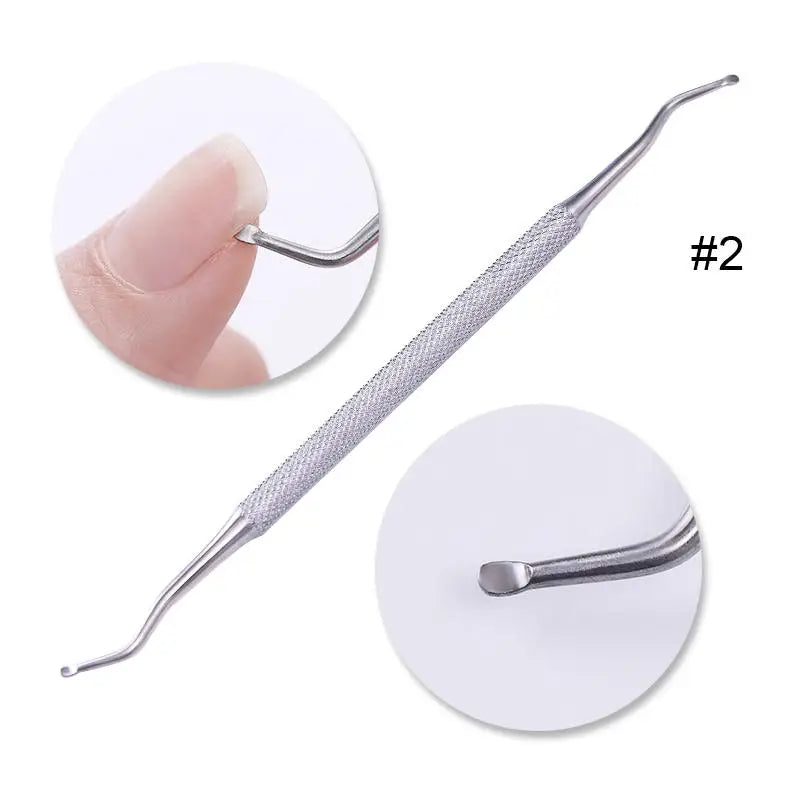 1pcs Double-ended Stainless Steel Cuticle Pusher Dead Skin Push Remover For Pedicure Manicure Nail Art Cleaner Care Tool