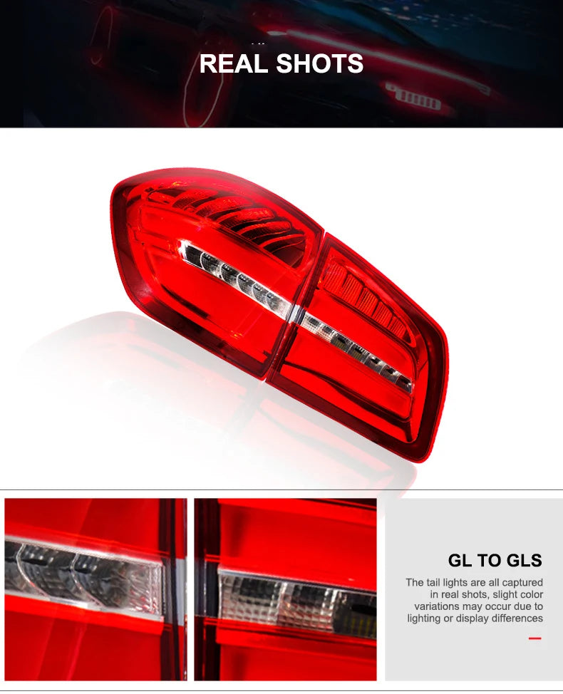 2013-2015 tail light cars for mercedes GL to GLS X166 led tail lights for car