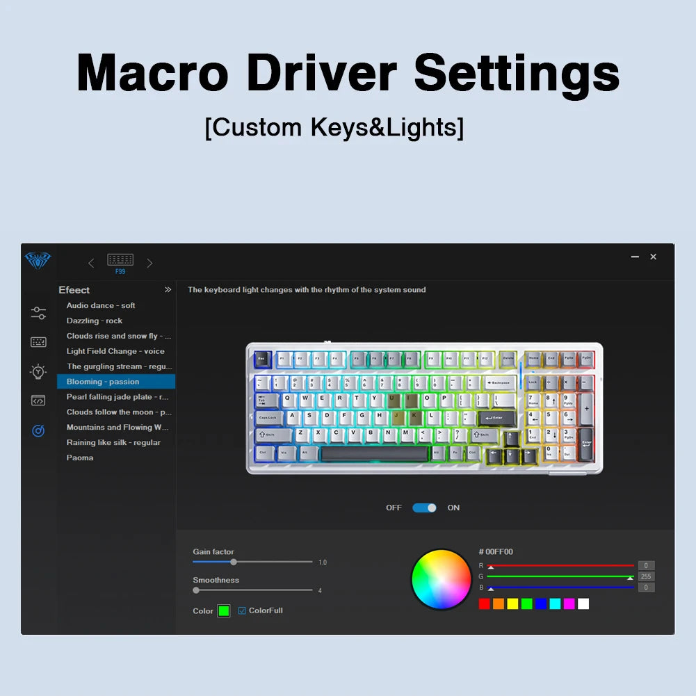 Aula F99 Gaming Mechanical Keyboard Three Mode 2.4g Wireless Bluetooth Wired Hot Swap PBT Gasket RGB For PC Laptop Gamer 99 Keys