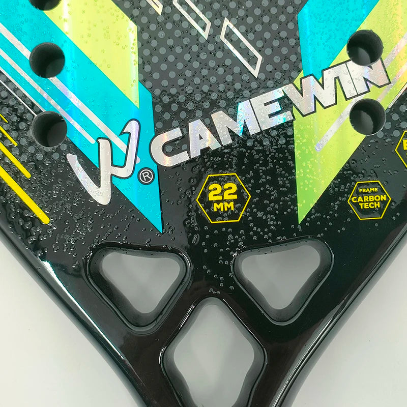 Camewin 3K Beach Tennis Racket Full Carbon Fiber Rough Surface Outdoor Sports Racket For Men Women Adult Senior Player 2024 New