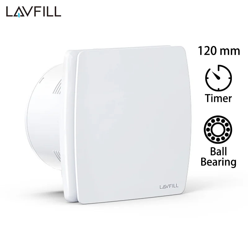 230V Duct 4" 100MM Wall Ceiling  Bathroom Axial Decorative Ventilator Fan Ball Bearing Motor with Back Valve