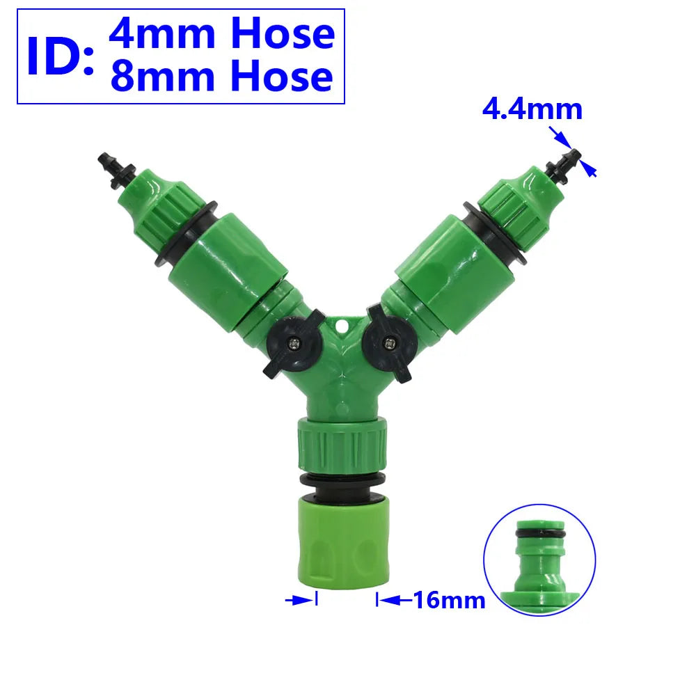 1/2 3/4 Thread 2-way Tap Hose Water Splitter Garden Tap Y Splitter Watering Fittings Adjustable Switch Joints