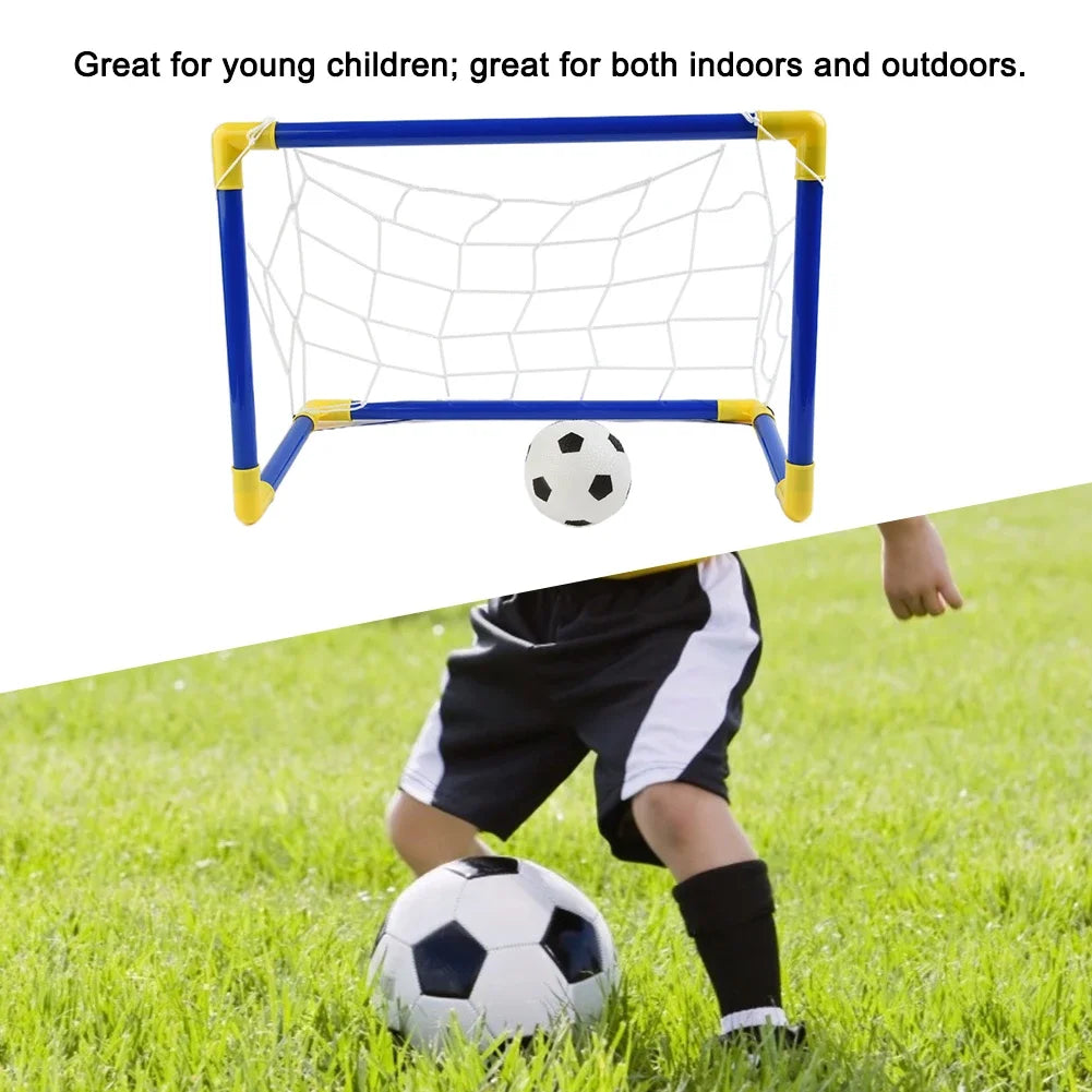 1PC Indoor Mini Folding Soccer Goal Net Plastic Football Post Frame Set Inflatable Kids Sport Toys For Indoor Outdoor Team Games