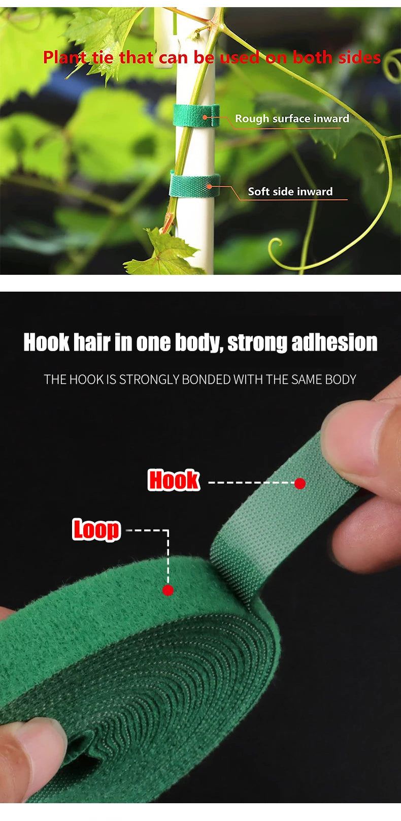 3 Rolls Green Garden Twine Plant Ties Nylon Plant Bandage Garden Hook Loop Bamboo Cane Wrap Support Garden Accessories