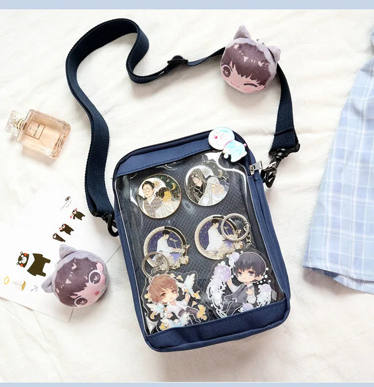 2024 Mini Crossbody Bags for Women Cute PVC transparent Small clear Ita Bag Black White women's Shoulder Purse for Phone