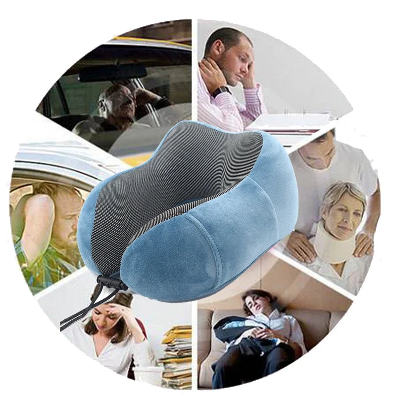 1pc U Shaped Massage Pillow Memory Foam Neck Pillows Soft Travel Massage Neck Pillow Sleeping Airplane Pillow Cervical