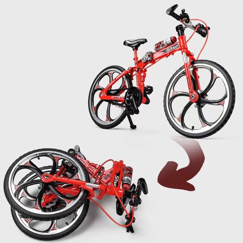 1:10 Mini Finger Mountain Alloy Bicycle Diecast Model Metal Bike Racing Toy Bend Road Simulation Collection Toys for Childrens