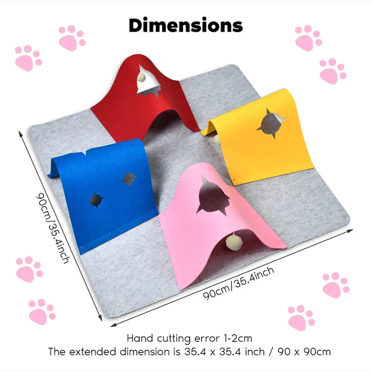 Cat Tunnel Toy Foldable Training Mat Interactive Pad for Kitten Home s