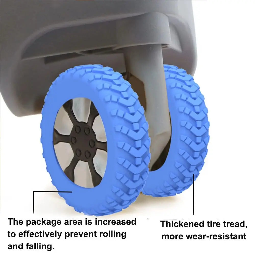 8pcs Travel Luggage Caster Shoes Silicone Suitcase Wheels Protection Cover Reduce Noise Trolley Box Casters Cover