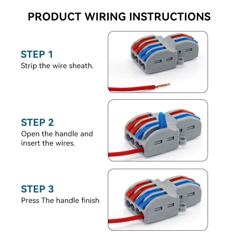 1/5/10 PCS 1 in Multiple Out Fast Electrical Connectors Universal Compact Splitter Wiring Cable Connector Push-in Terminal Block