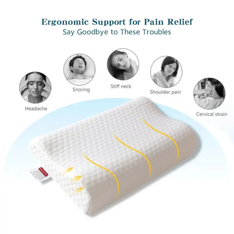 1pc Memory Foam Pillow, Knitted Fabric Polyurethane Slow Rebound Temperature Sensing Water Cube Pillow Core For Anti-snoring Nec