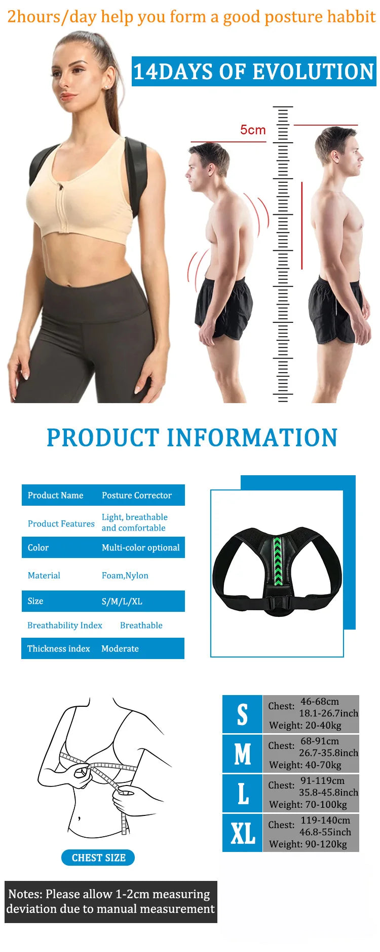 Adjustable Back Shoulder Posture Corrector Belt Clavicle Spine Support Reshape Your Body Home Office Sport Upper Back Neck Brace